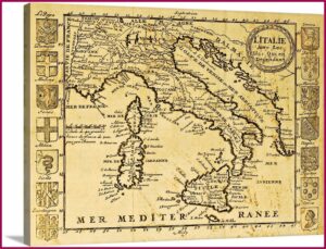 Framed Antique Map Of Italy