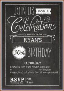 Free 30th Birthday Invitation Templates Word