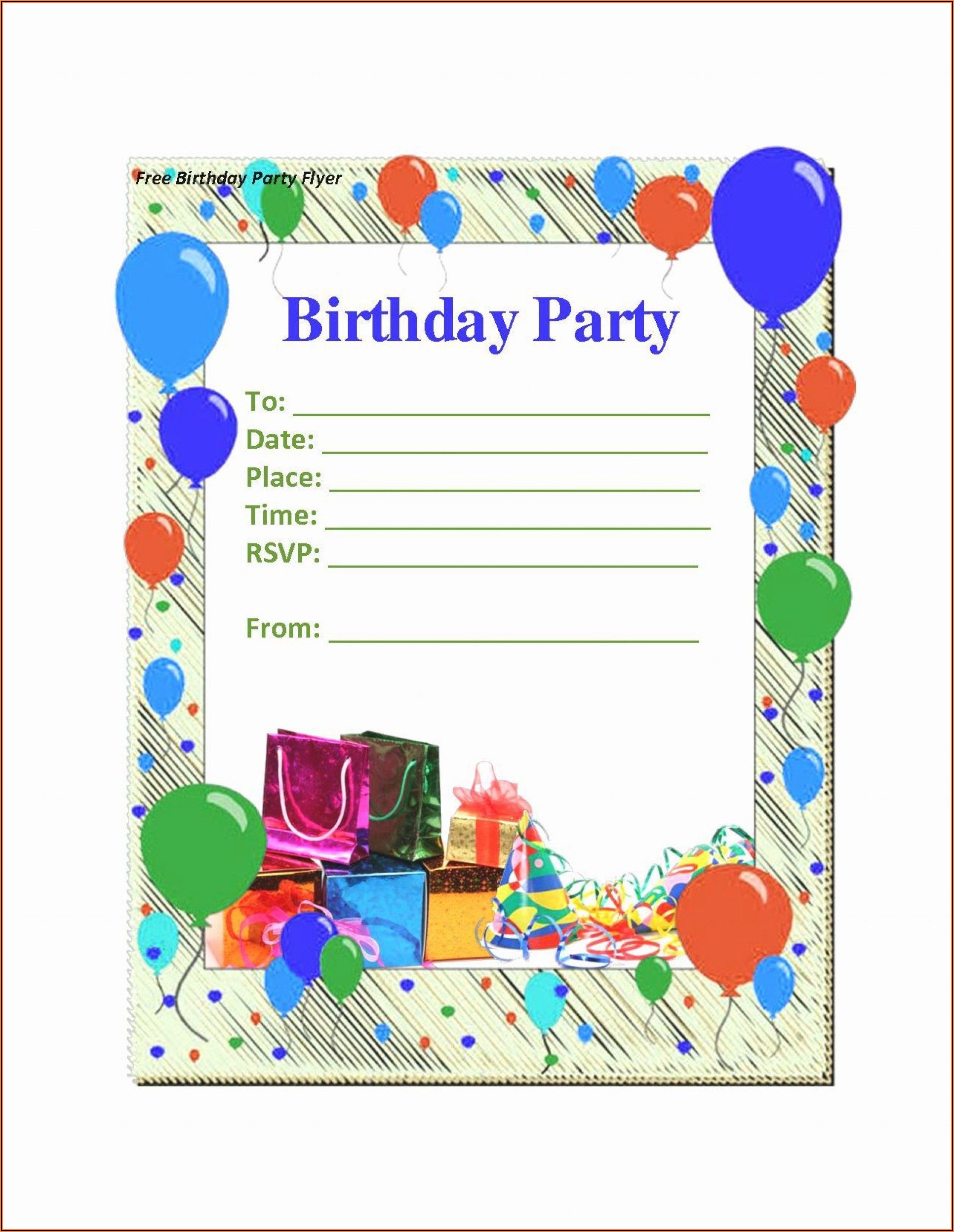 Free Birthday Party Invitation Template Word