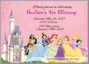 Free Disney Princess Invitations To Print