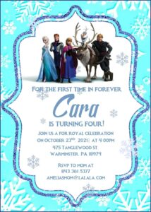 Free Editable Printable Frozen Birthday Invitations