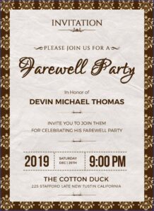 Free Farewell Invitation Templates For Word