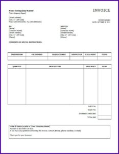 Free Invoice Templates For Word 2007