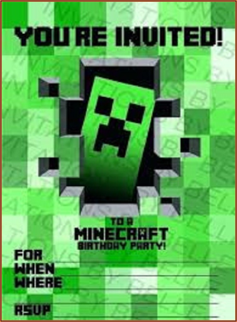 Free Minecraft Birthday Invitations Templates