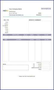 Free Moving Company Invoice Template