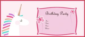 Free Online Birthday Invitations Unicorn