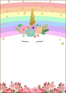 Free Printable Birthday Invitations Unicorn