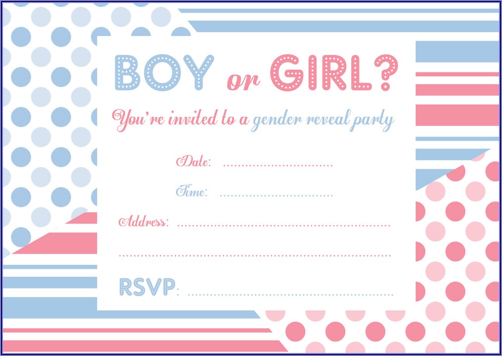 Free Printable Invitations For Gender Reveal Party
