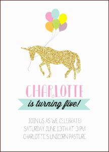 Free Rainbow Unicorn Party Invitations
