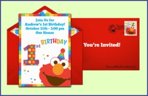 Free Sesame Street 1st Birthday Invitation Template