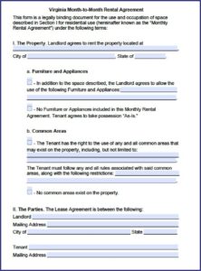 Free Virginia Lease Agreement Template