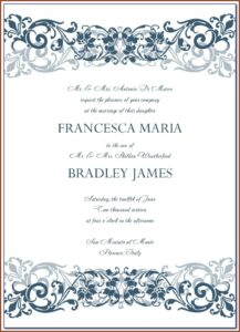 Free Wedding Invitation Templates For Word Download