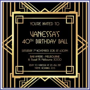 Gatsby Wedding Invitation Template Free