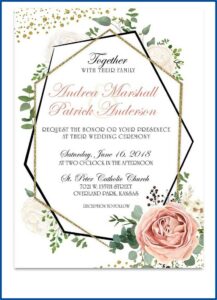 Geometric Floral Wedding Invitations