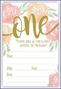 Girl 1st Birthday Invitations