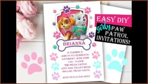 Girly Paw Patrol Birthday Invitations