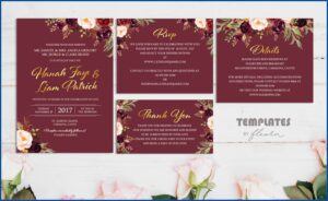Gold And Maroon Wedding Invitations