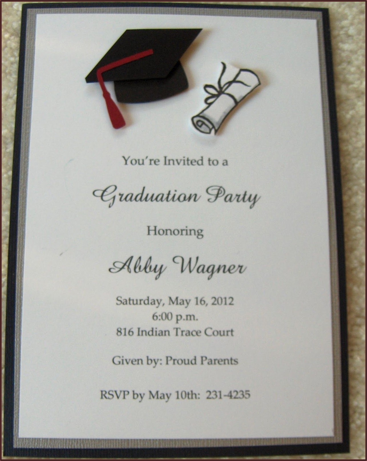Graduation Ceremony Invitation Cards Samples
