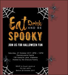 Halloween Invitation Wording + Bring Food