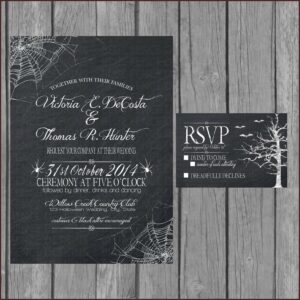 Halloween Wedding Invitation Wording