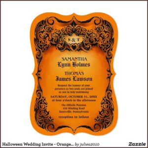 Halloween Wedding Reception Invitation Wording