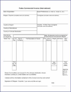 International Invoice Example