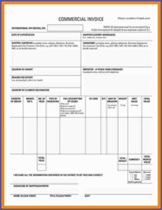 International Invoice Format