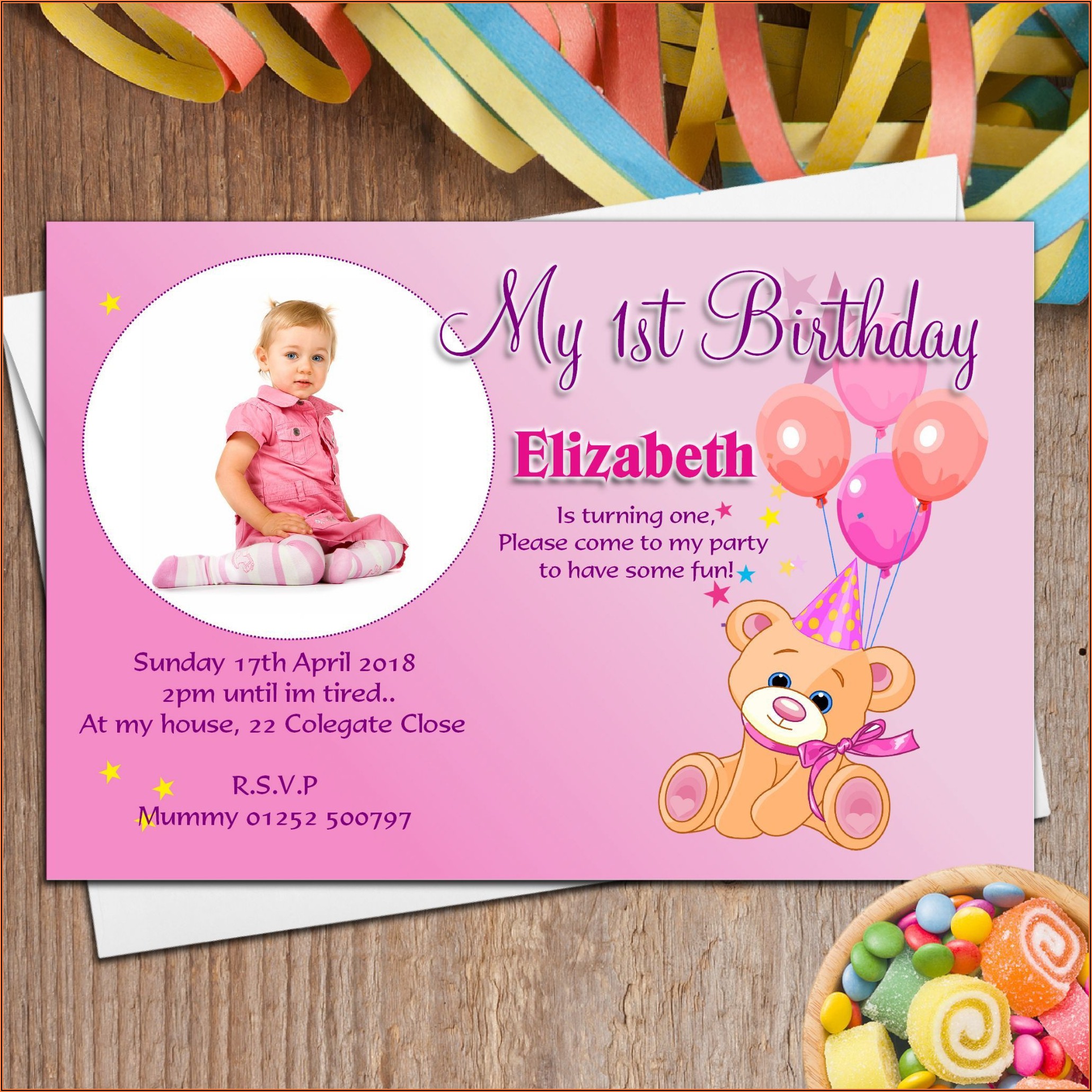 Invitation Card For 1st Birthday Party Of Baby Boy