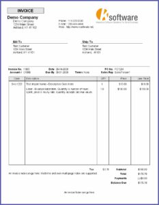 Invoice Services Rendered Template