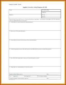 Iso 9001 Corrective And Preventive Action Form