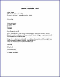 Job Letter Template Free