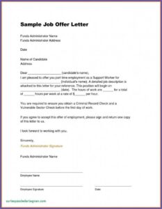 Job Offer Letter Template Free Download