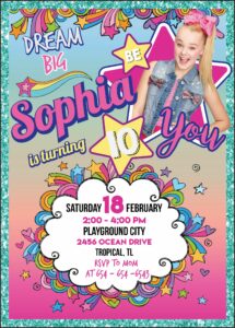 Jojo Siwa Birthday Invitation