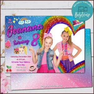 Jojo Siwa Birthday Invitations Templates