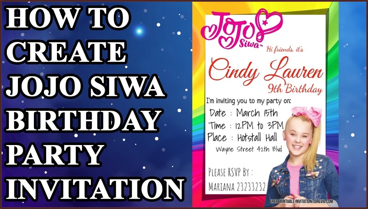 Jojo Siwa Birthday Invitations