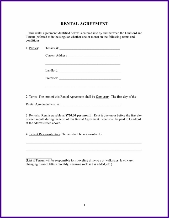 Landlord And Tenant Contract Template