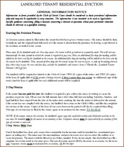 Landlord Tenant Eviction Notice Sample