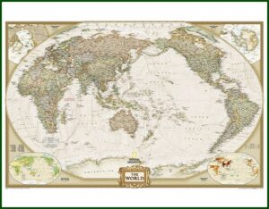 Large World Map Pacific Centered