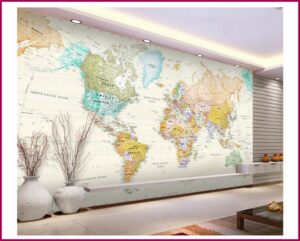 Large World Map Wallpaper Mural
