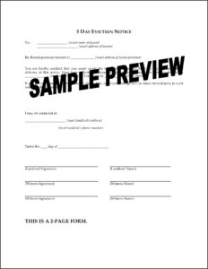 Legal Forms Eviction Notice