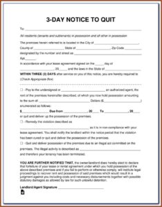 Legal Forms Free Download Eviction Notice