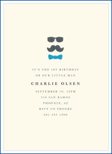 Little Man First Birthday Invitations
