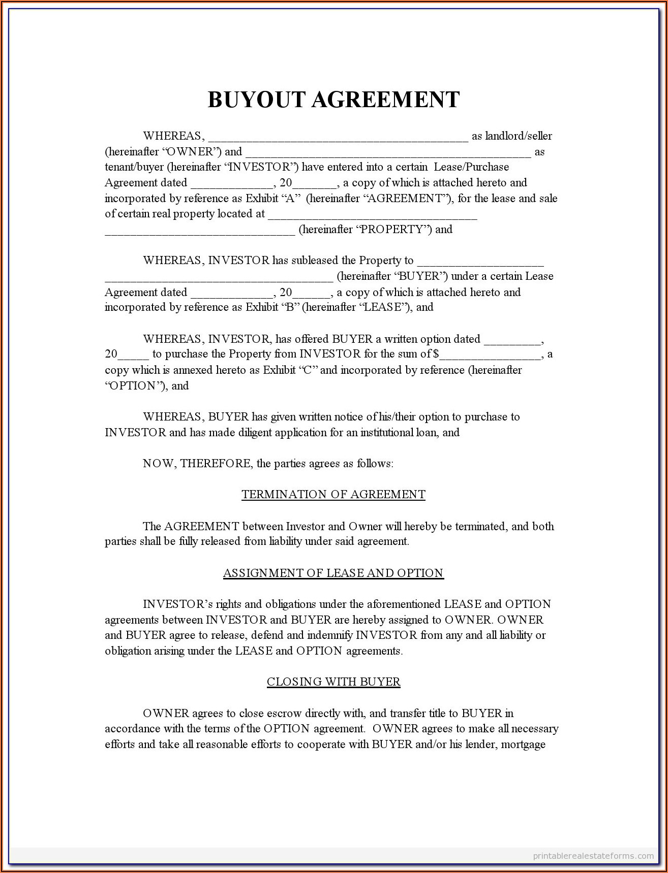 Llc Member Buyout Agreement Form