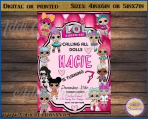 Lol Surprise Birthday Party Invites
