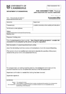 Machine Risk Assessment Example