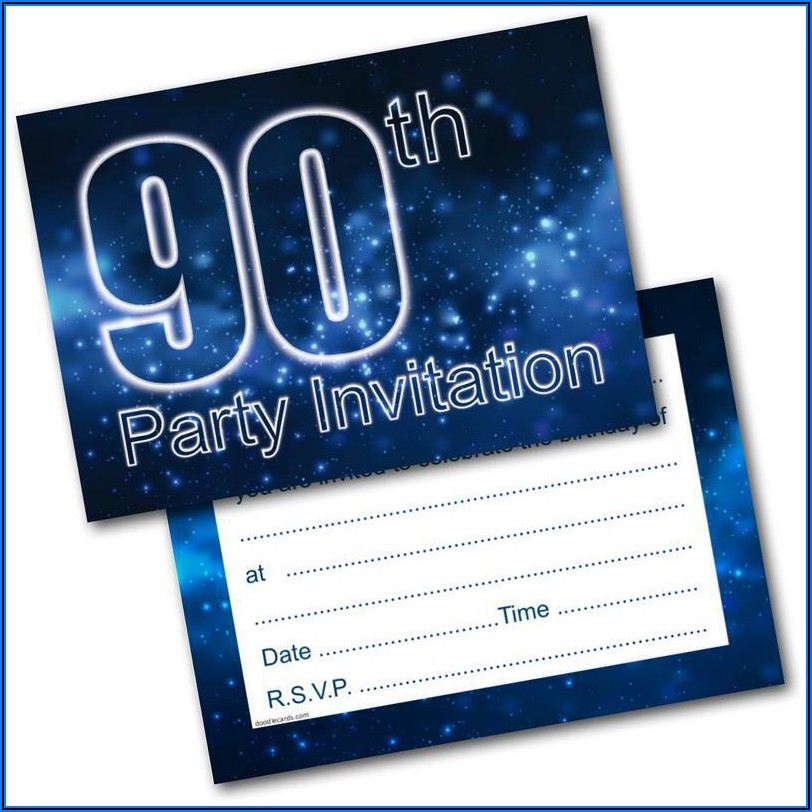 Male 90th Birthday Party Invitations
