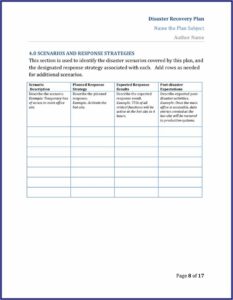 Manufacturing Disaster Recovery Plan Template