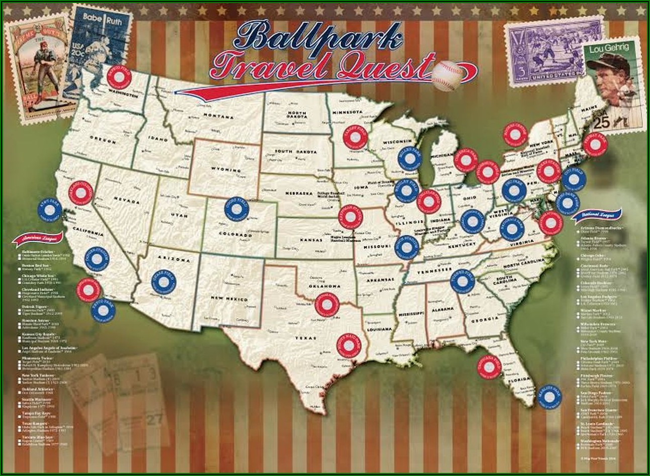 Map Of All Baseball Stadiums In Us