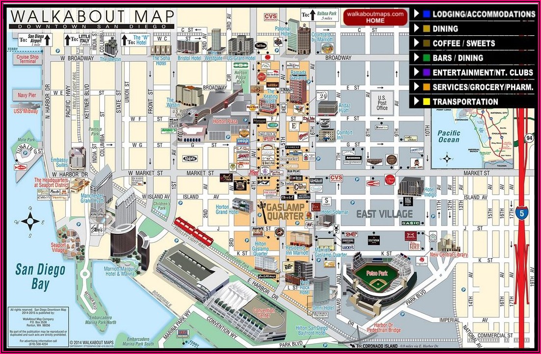 Map Of Hotels In Gaslamp District San Diego