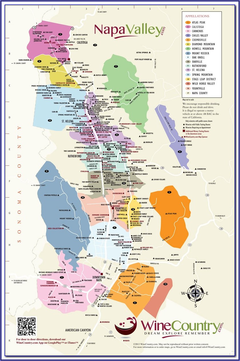 Map Of Napa Valley Wine Train
